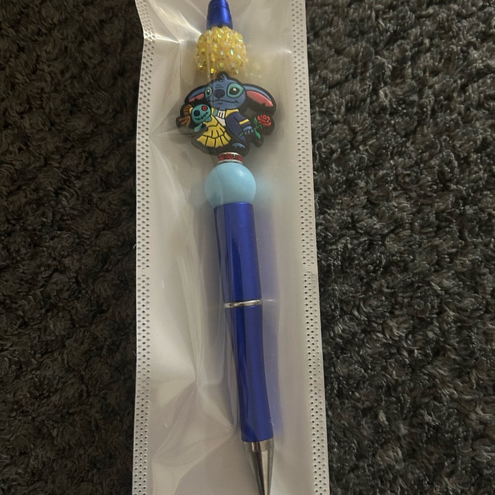 Hand Crafted Blue stitch pen